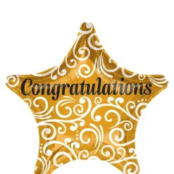 Gold Congratulations Star Balloon, 19in