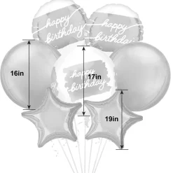 Golden Age Birthday Foil Balloon Bouquet, 7pc