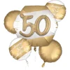 Golden Age 50th Birthday Foil Balloon Bouquet, 5pc