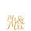 Gold Mr. & Mrs. Wedding Beverage Napkins 16ct