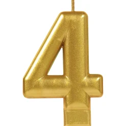Gold Number (0-9) Birthday Candle