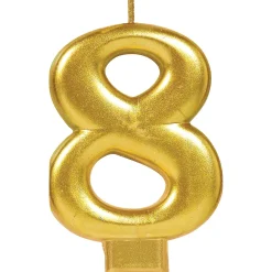 Gold Number (0-9) Birthday Candle