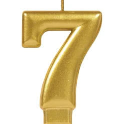 Gold Number (0-9) Birthday Candle