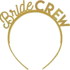 Gold Plastic Bride Crew Headband, 6ct