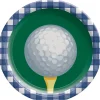 Golf Ball Gingham Paper Dinner Plates, 10.5in, 20ct - Hole in One