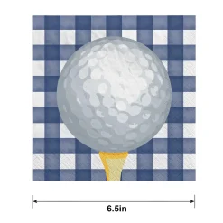 Golf Ball Gingham Paper Lunch Napkins, 6.5in, 40ct - Hole in One