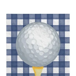 Golf Ball Gingham Paper Lunch Napkins, 6.5in, 40ct - Hole in One