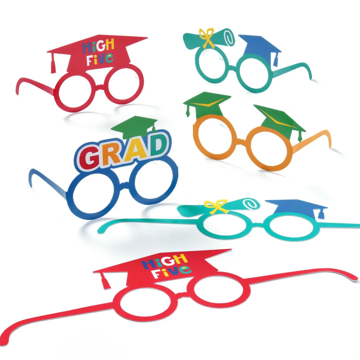 Grad Fun Paper Glasses, 8-Pack