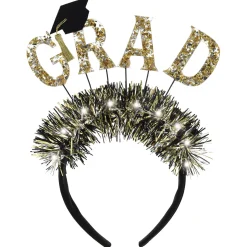 Grad Light-Up Headband, Black Silver & Gold, 1 pc