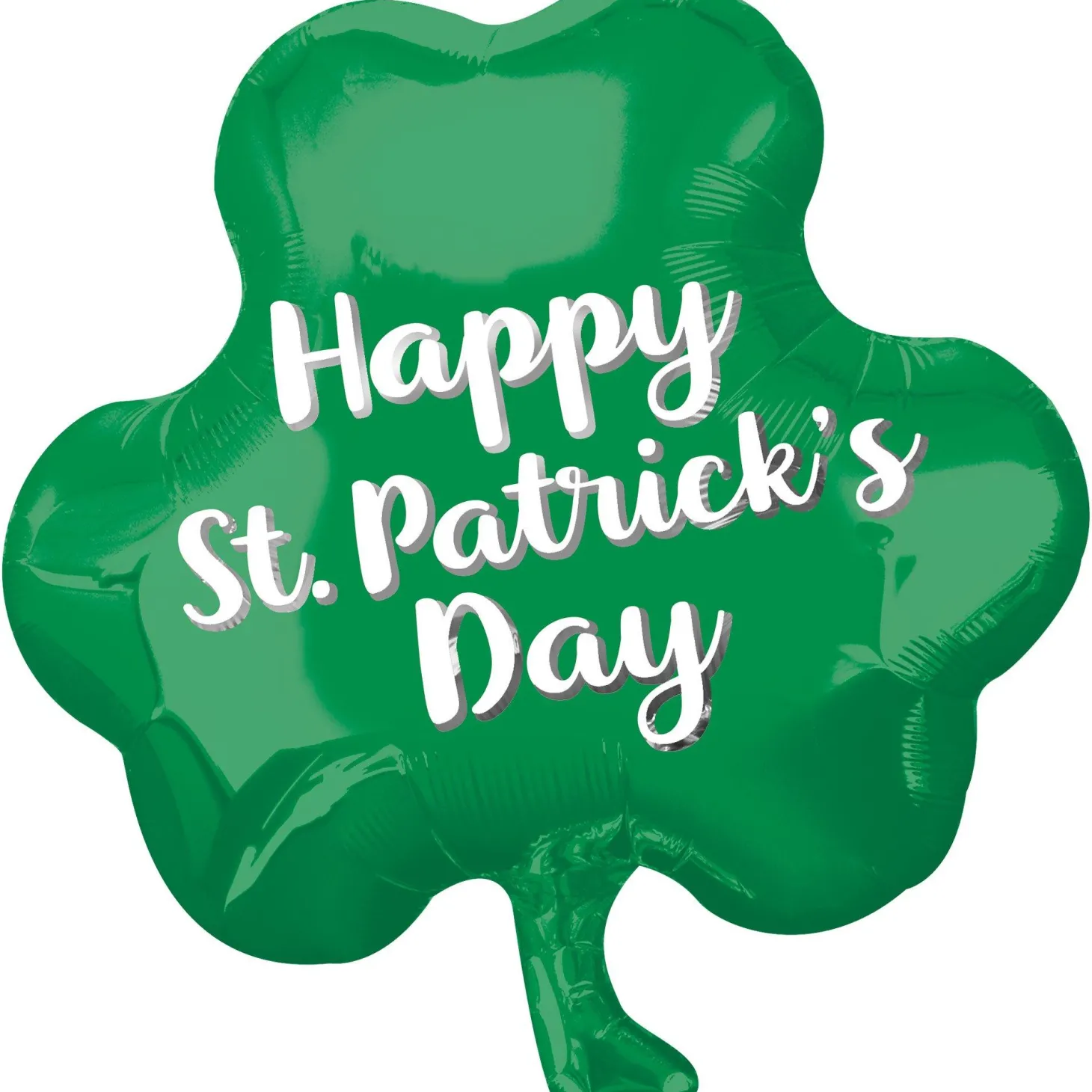 Green Happy St. Patrick's Day Shamrock Foil Balloon, 17in x 18in