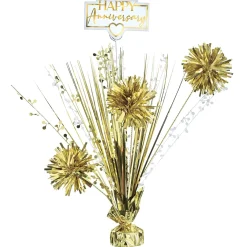 Happy Anniversary Gold Table Centerpiece - Foil Spray, 18in