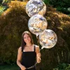 Happy Birthday Black, Silver & Gold Plastic Balloon, 18in - Clearz™