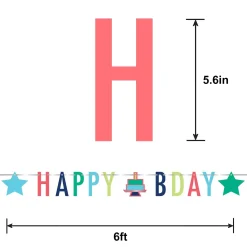 Happy Birthday Cardstock Letter Banner, 12ft - Modern Birthday