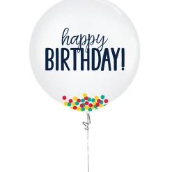 Happy Birthday Confetti Balloon, 24in, Assorted Colors