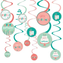 Happy Cake Day Birthday Swirl Decorations 12ct