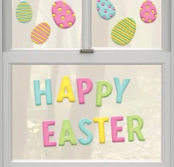 Happy Easter Gel Cling Decals, 17pc