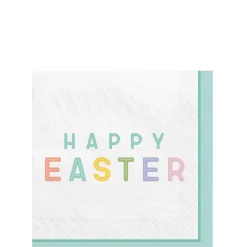 Happy Easter Paper Beverage Napkins, 5in, 16ct - Easter Wishes