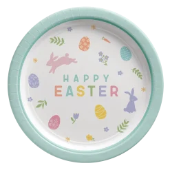 Happy Easter Round Paper Lunch Plates, 8ct