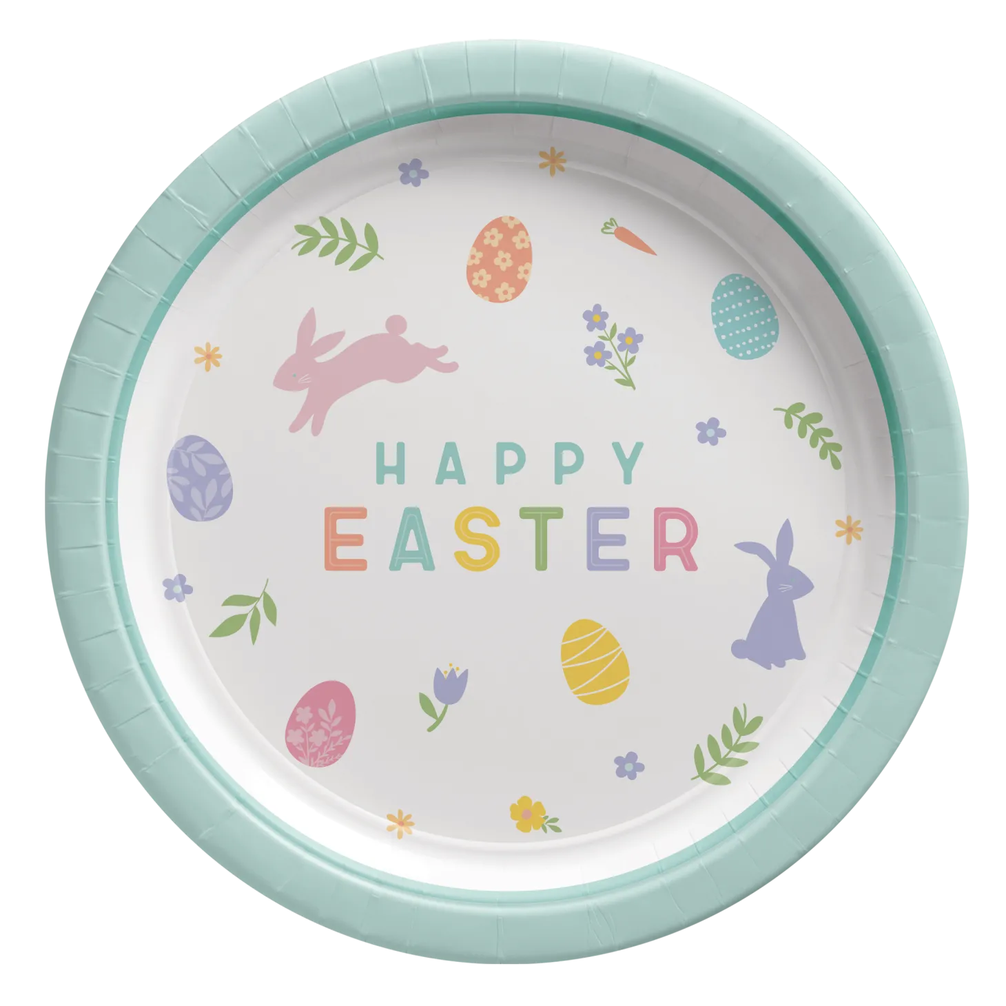 Happy Easter Round Paper Lunch Plates, 8ct