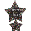 Happy New Year Star Cluster Foil Balloon, 26in x 37in - Colorful Confetti