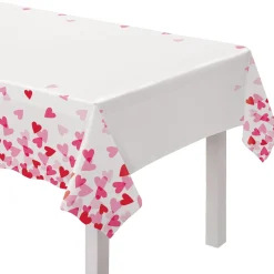 Heart Party Plastic Table Cover, 54in x 102in
