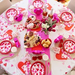 Heart Party Plastic Table Cover, 54in x 102in
