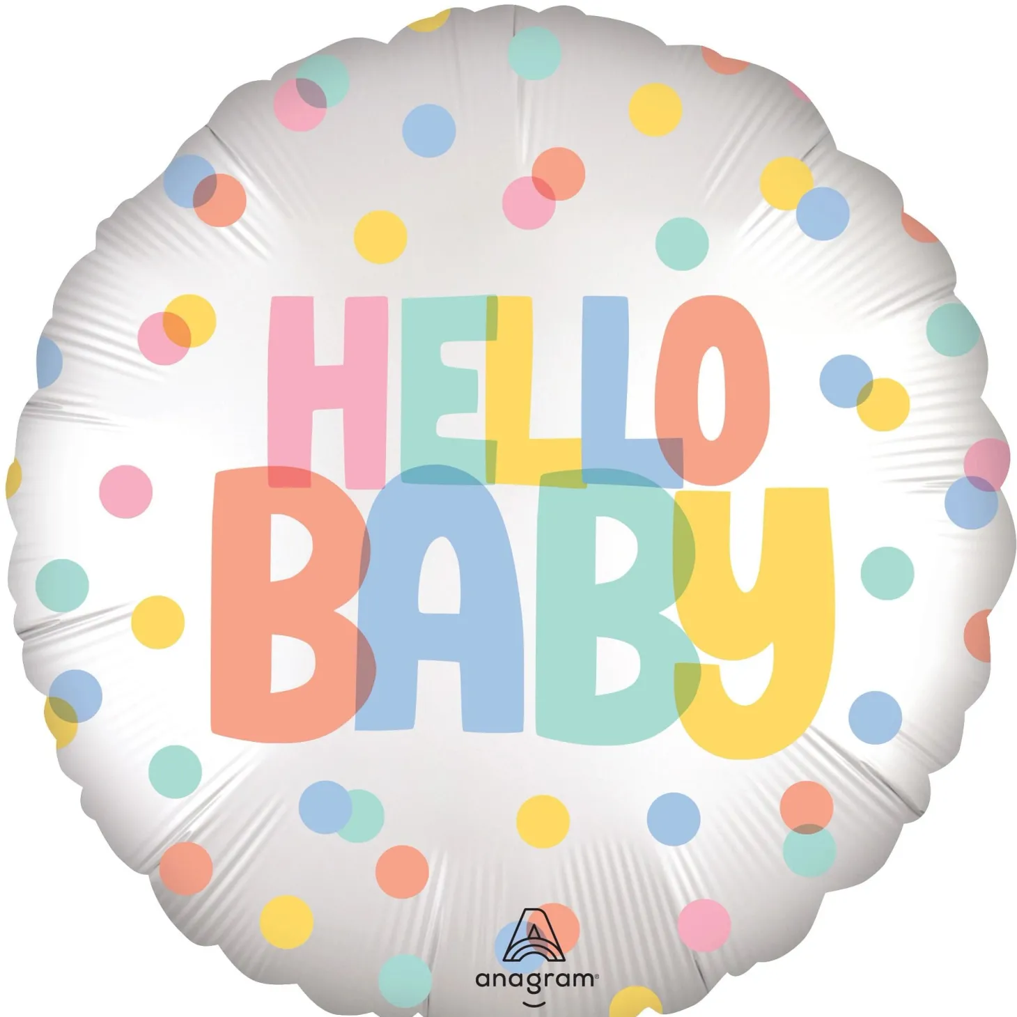 Hello Baby Pastel Polka Dot Foil Balloon, 18in