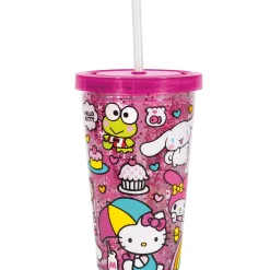 Hello Kitty and Friends Plastic Cup with Lid & Straw, 16oz - Sanrio
