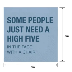 High Five Beverage Napkins, 5in, 20ct
