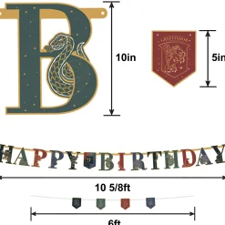 Hogwarts United Cardstock Birthday Banner Kit, 2ct - Harry Potter