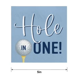 Hole in One Golf Paper Beverage Napkins, 5in, 40ct
