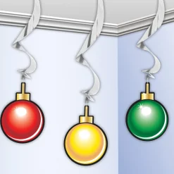Holiday Swirl Ornament Decorations, 3pc