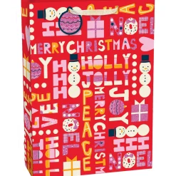 Holly Jolly Christmas Paper Gift Bag, 20in x 28in