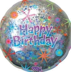 Holographic Celebration Happy Birthday Balloon