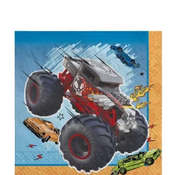 Hot Wheels Monster Trucks Paper Lunch Napkins, 6.5in, 16ct