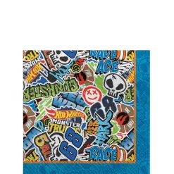 Hot Wheels Monster Trucks Paper Beverage Napkins, 5in, 16ct