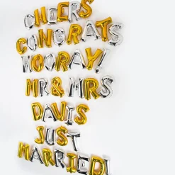 13in Air-Filled Silver Letter (A-Z) Balloons