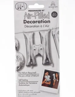 13in Air-Filled Silver Letter (A-Z) Balloons