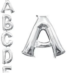 13in Air-Filled Silver Letter (A-Z) Balloons
