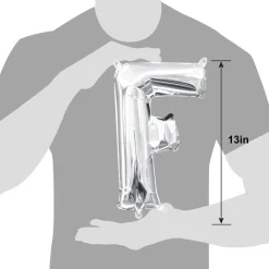 13in Air-Filled Silver Letter (A-Z) Balloons