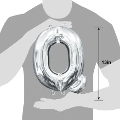 13in Air-Filled Silver Letter (A-Z) Balloons