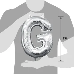 13in Air-Filled Silver Letter (A-Z) Balloons