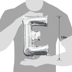 13in Air-Filled Silver Letter (A-Z) Balloons