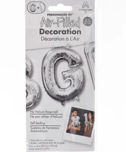 13in Air-Filled Silver Letter (A-Z) Balloons