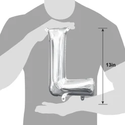 13in Air-Filled Silver Letter (A-Z) Balloons