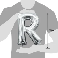 13in Air-Filled Silver Letter (A-Z) Balloons
