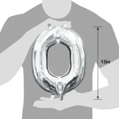 13in Air-Filled Silver Letter (A-Z) Balloons