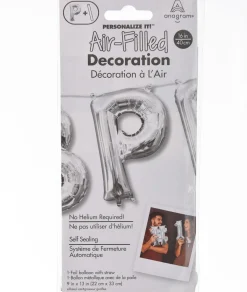 13in Air-Filled Silver Letter (A-Z) Balloons