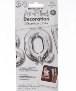 13in Air-Filled Silver Letter (A-Z) Balloons