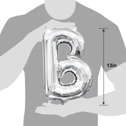13in Air-Filled Silver Letter (A-Z) Balloons